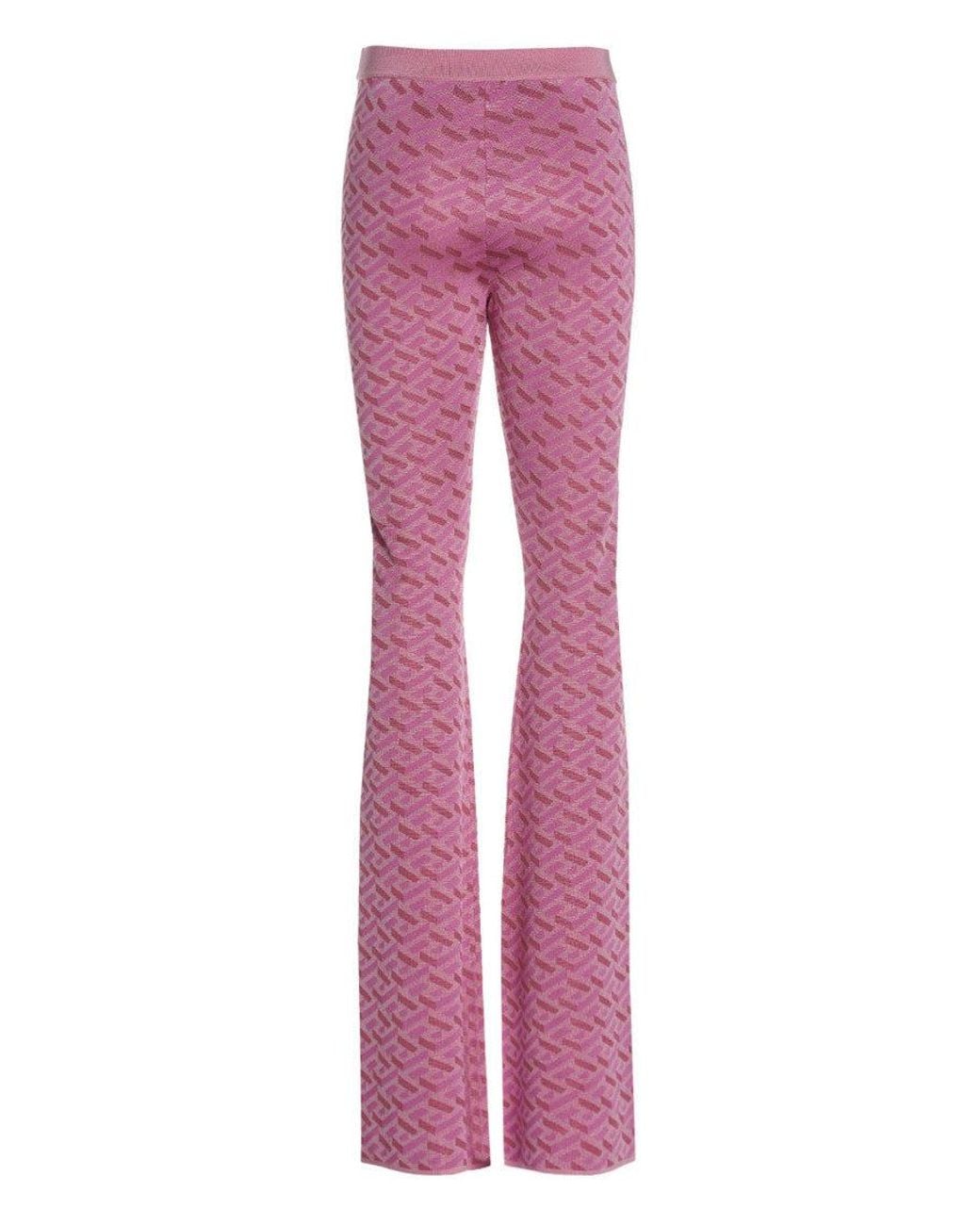 Versace Pink Flared Flat Front Pant