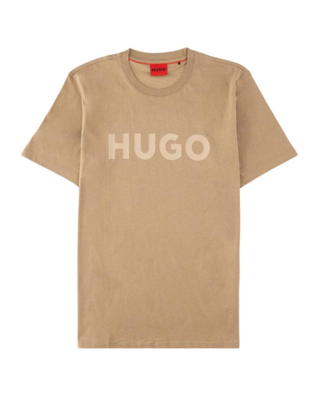 HUGO Natural Crew Neck Logo T-Shirt for men