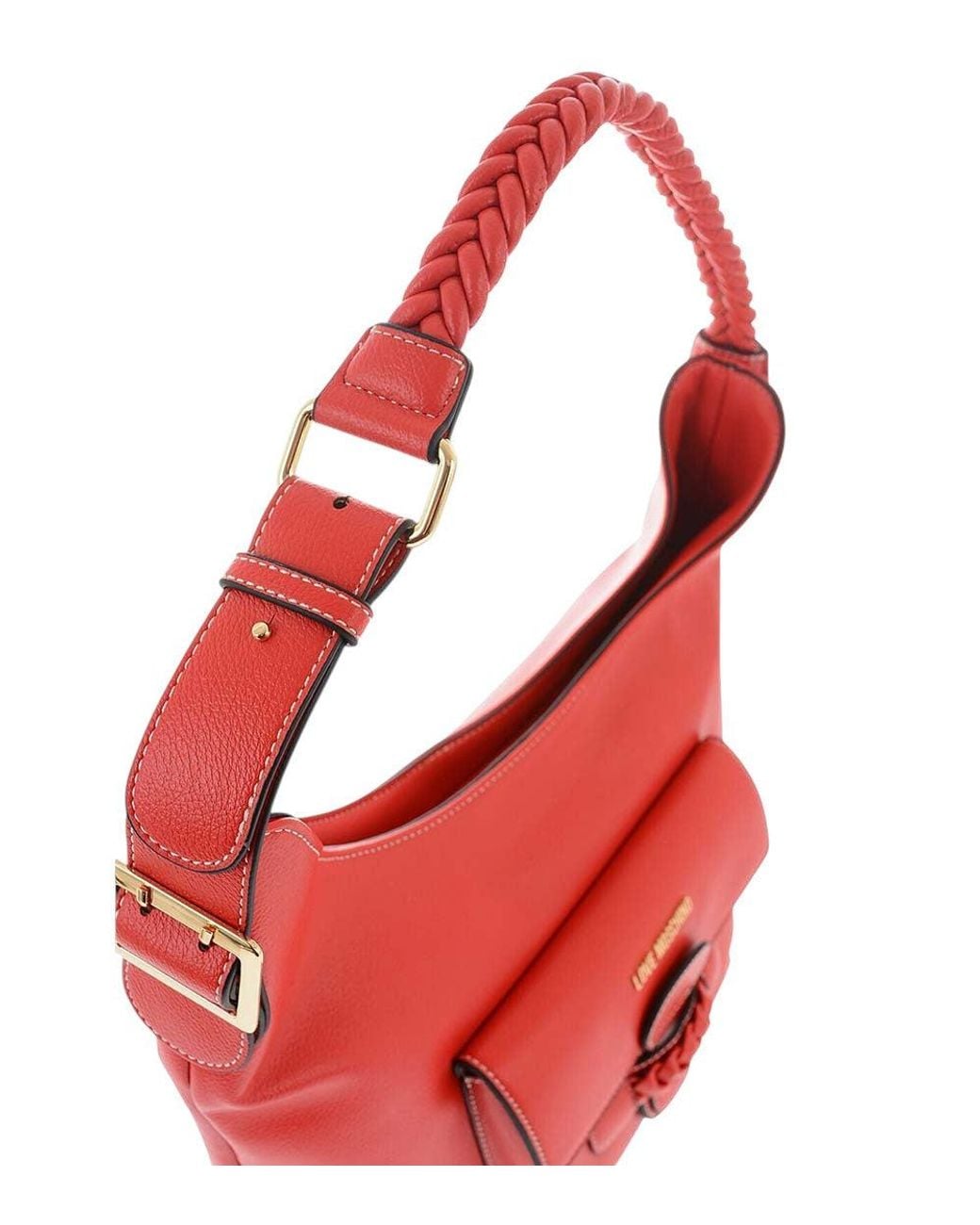 Love Moschino Red Logo Medium Shoulder Bag