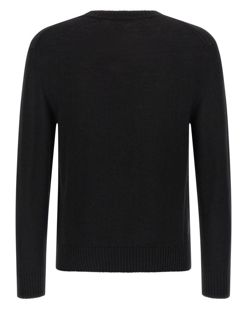 Jil Sander Black Logo Embroidery Sweater for men