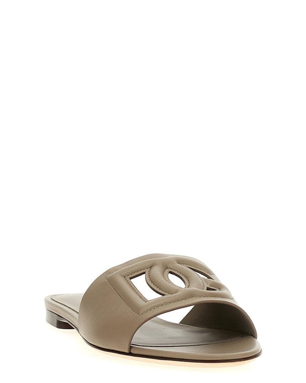 Dolce & Gabbana Gray Logo Sandals