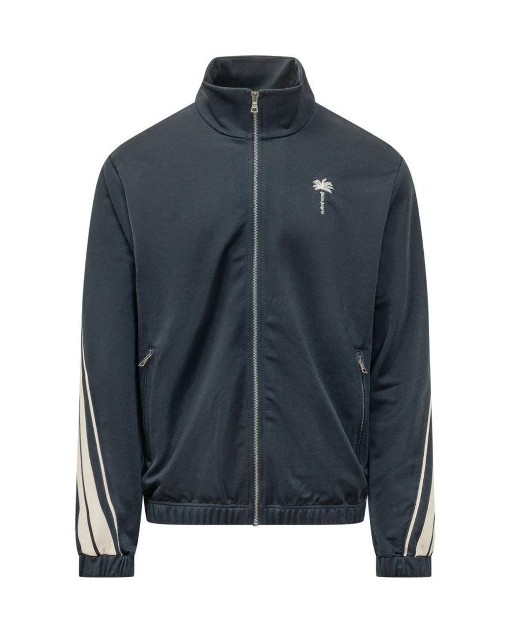 Palm Angels Blue Striped Track Jacket for men