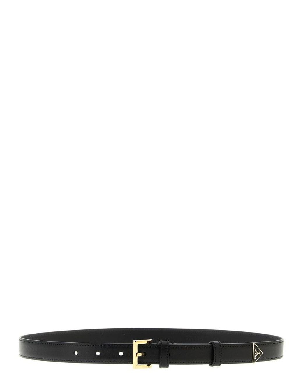 Prada Black Solid Buckle Belt