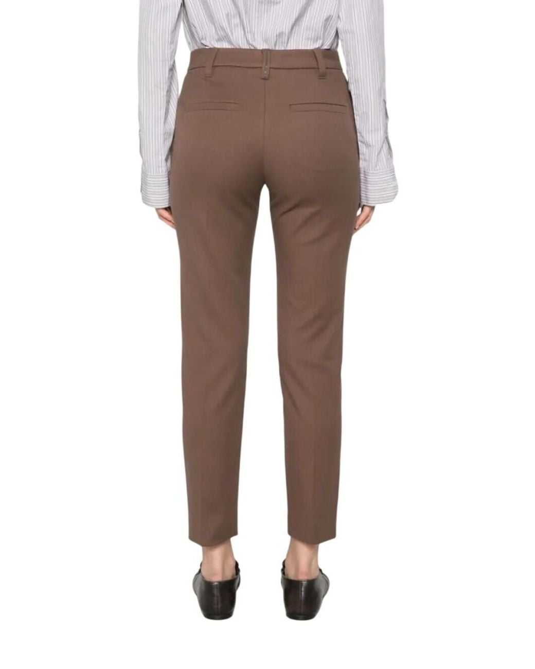 Brunello Cucinelli Brown Slim Flat Front Pants