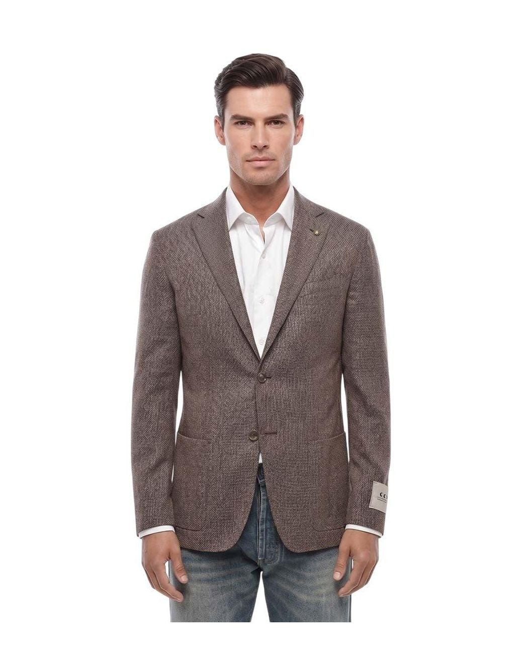 Corneliani Brown Notched Lapel Blazer for men