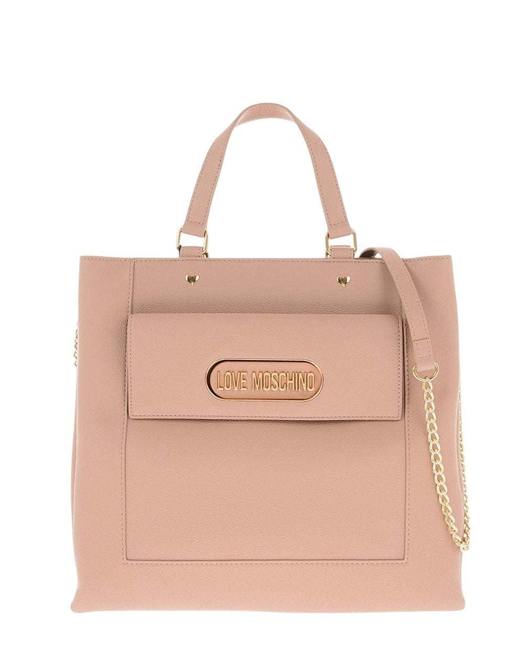 Love Moschino Pink Logo Medium Tote