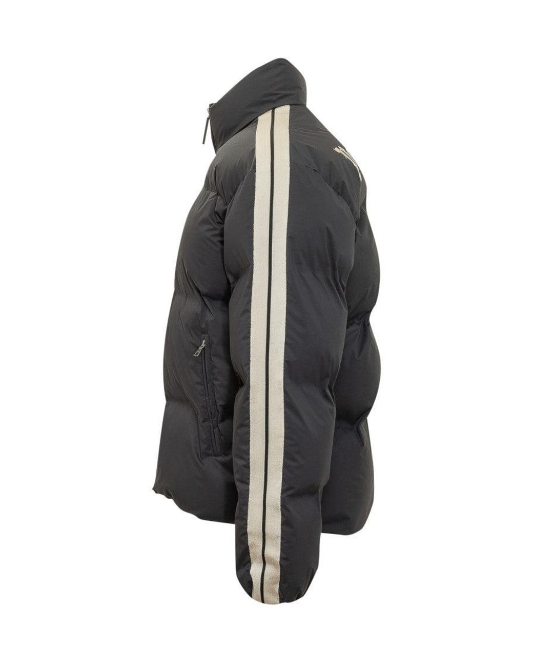 Palm Angels Gray Solid Mock Collar Jacket for men