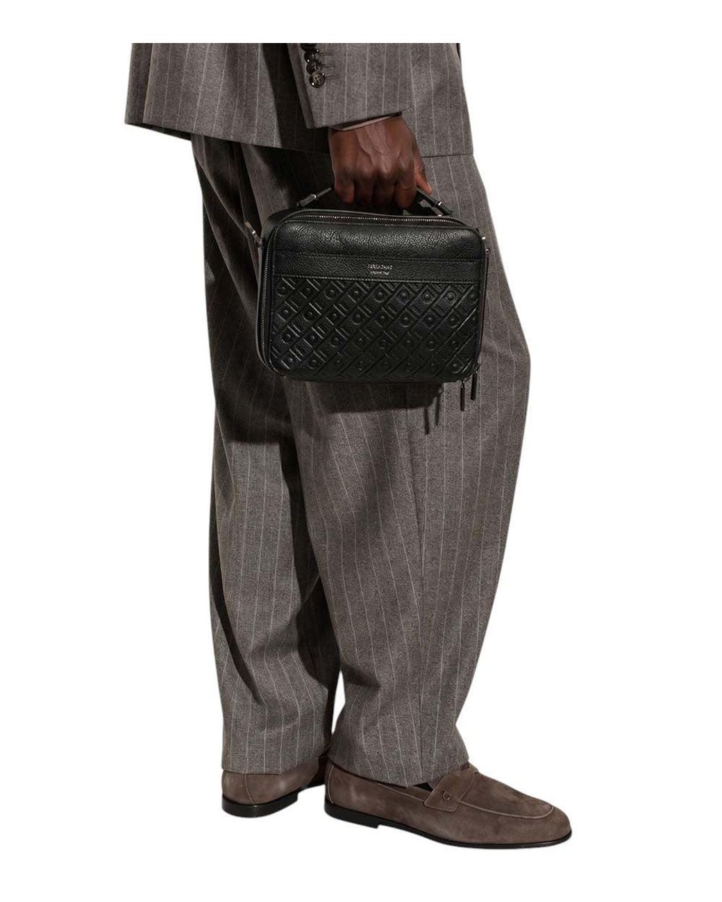 Ferragamo Black Monogram Small Crossbody Bag for men