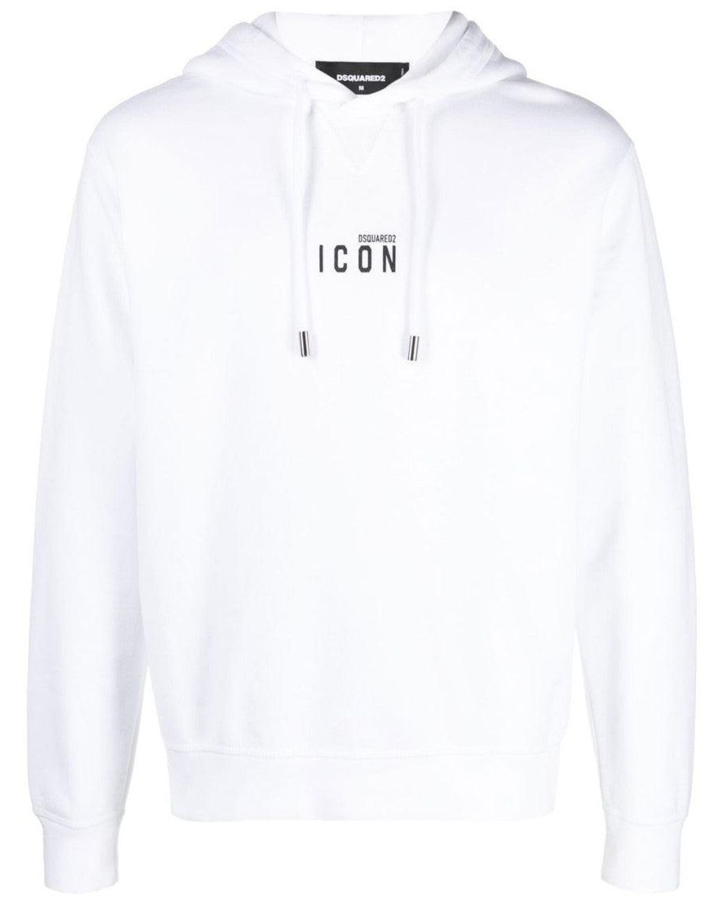 DSquared² White Icon-Print Hoodie for men