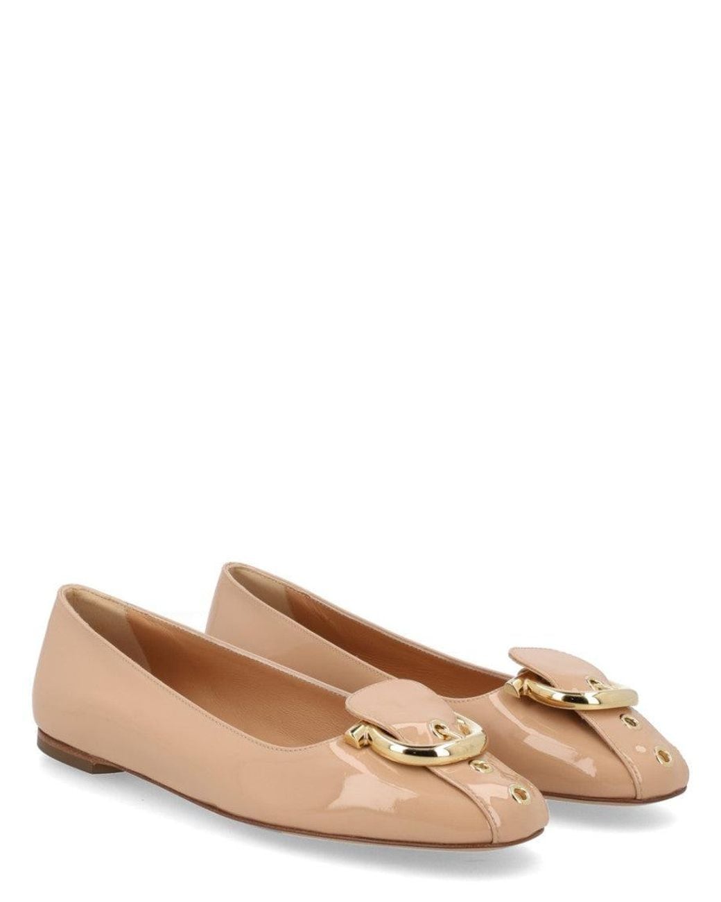 Ferragamo Brown Leather Ballet Flats