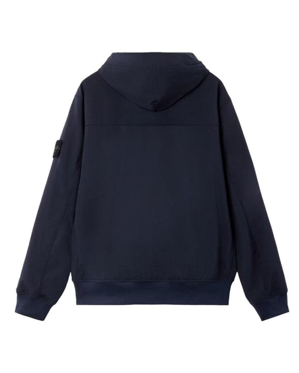 Stone Island Blue Stone Island Hooded Polyester Raincoat for men