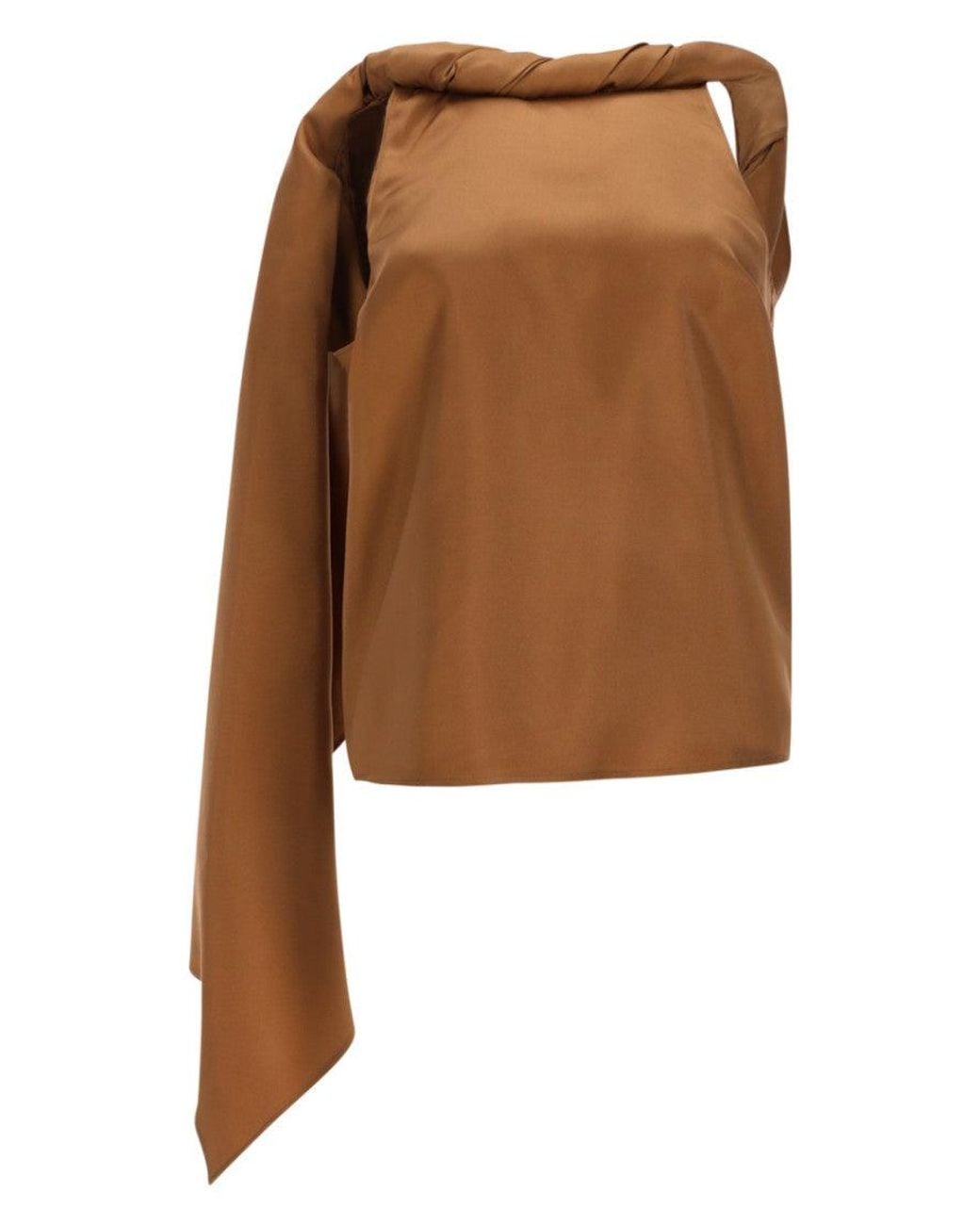 Loulou de Saison Brown Solid Boat Neck Top