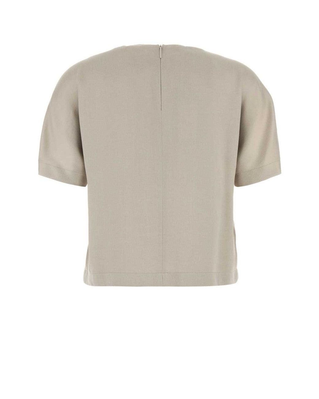 Giorgio Armani Multicolor Dove Satin T-Shirt