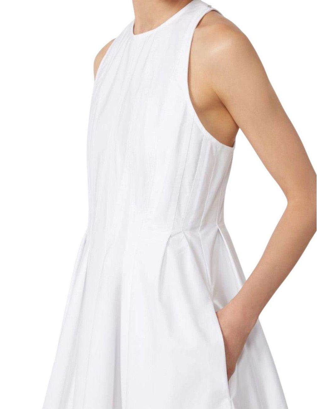Sportmax White Round Neck Mini Dress