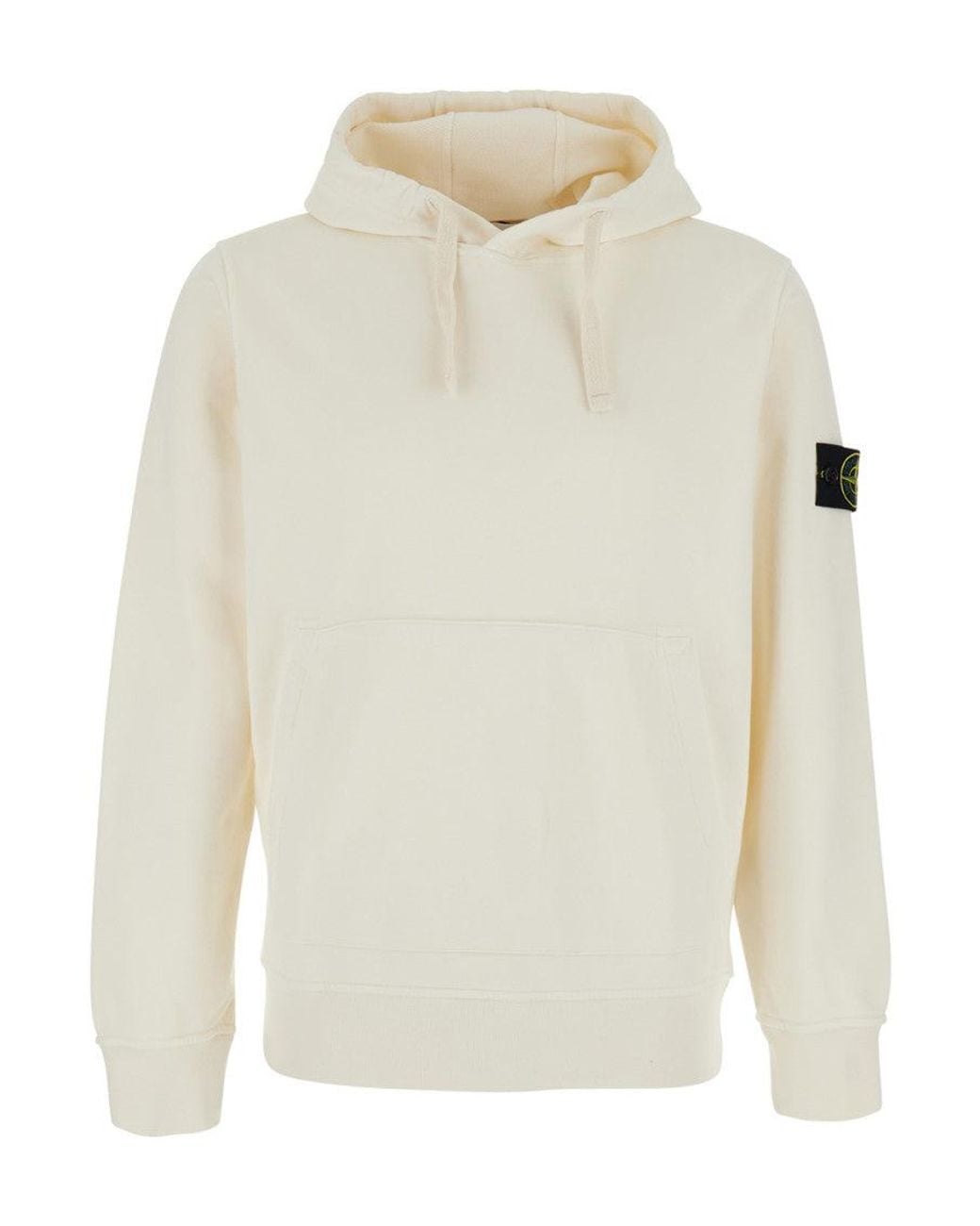 Stone Island White Off Regular Hoodie for men