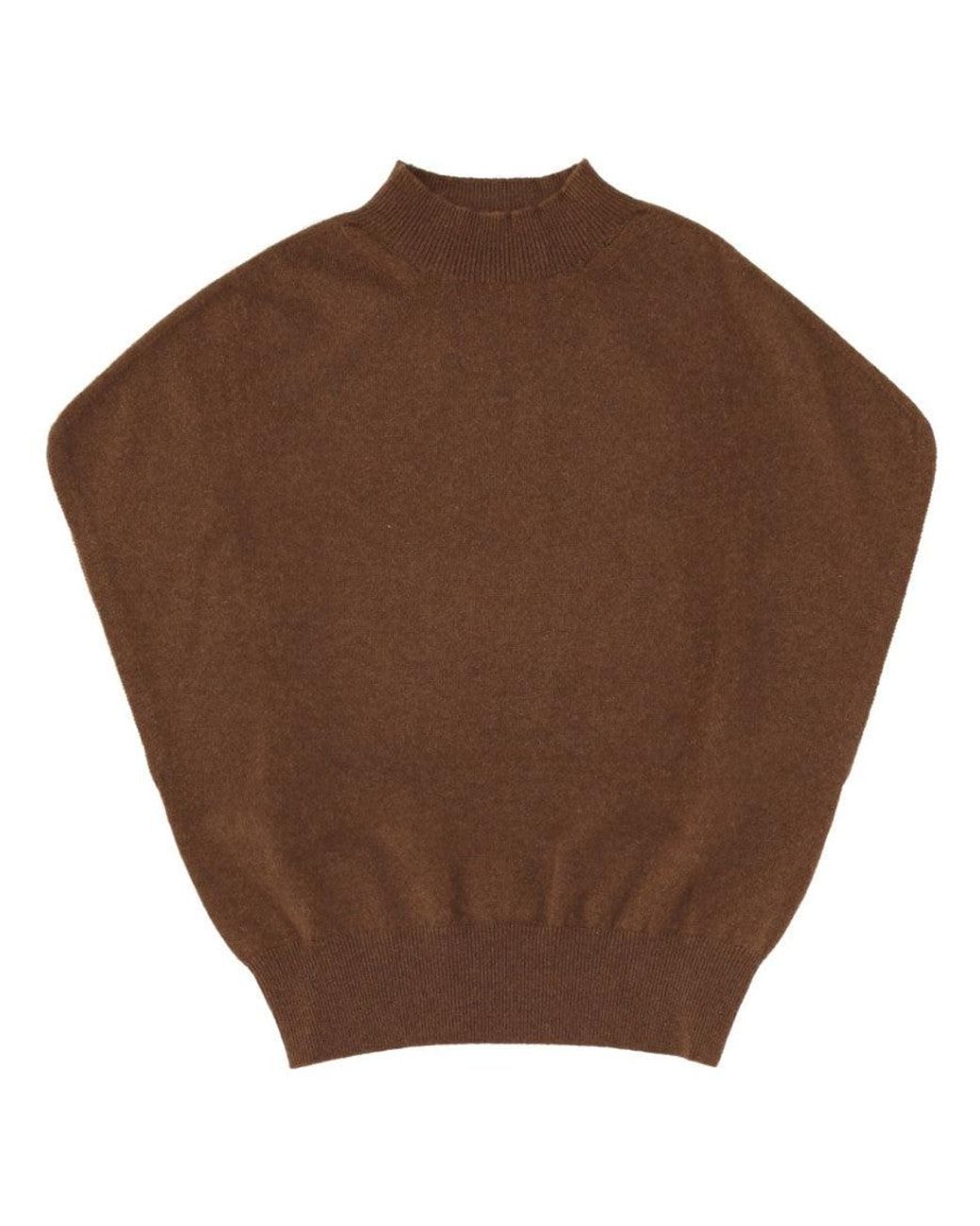 Circus Hotel Brown Solid Mock Collar Sweater