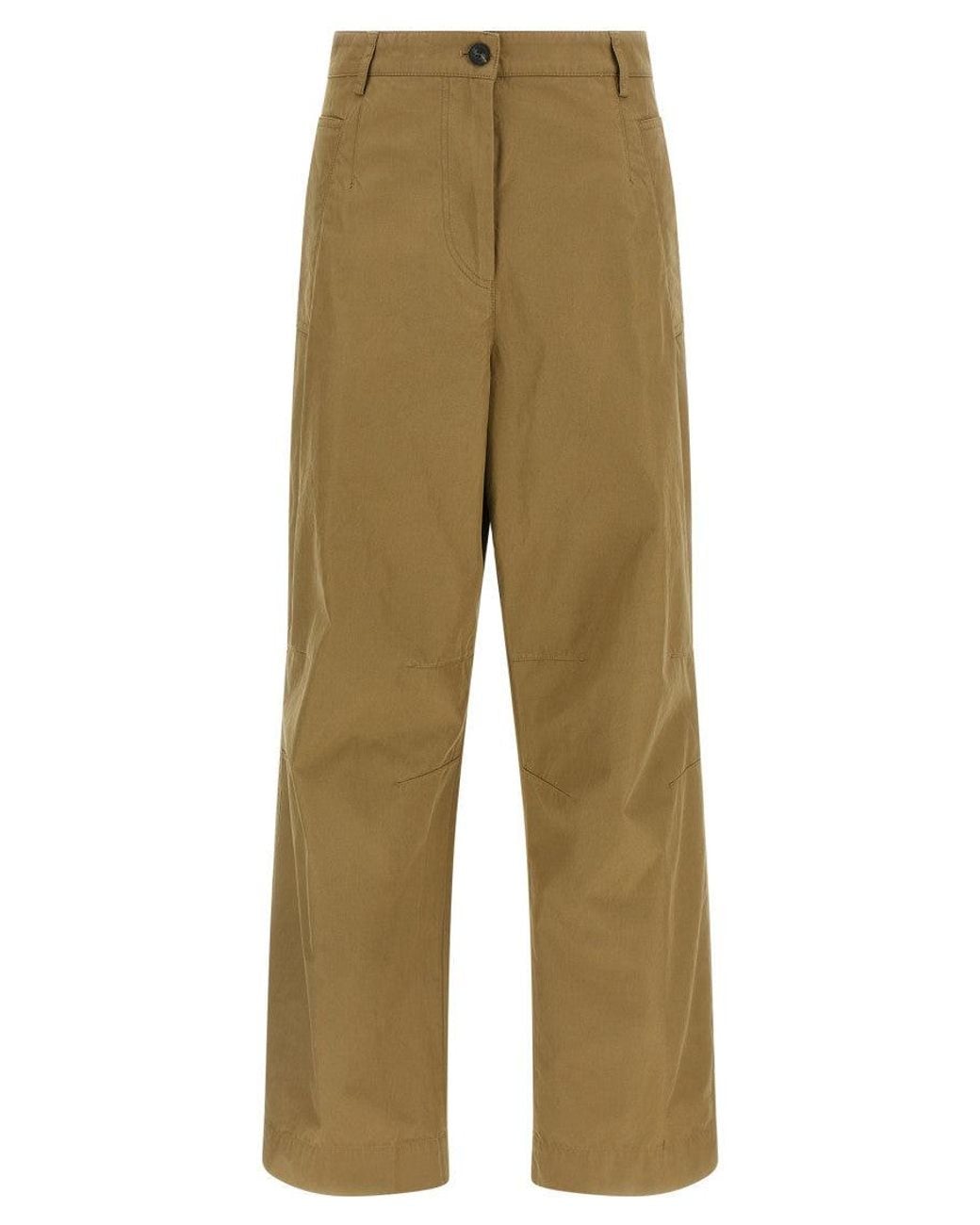 Dries Van Noten Natural Tapered Pleated Pants