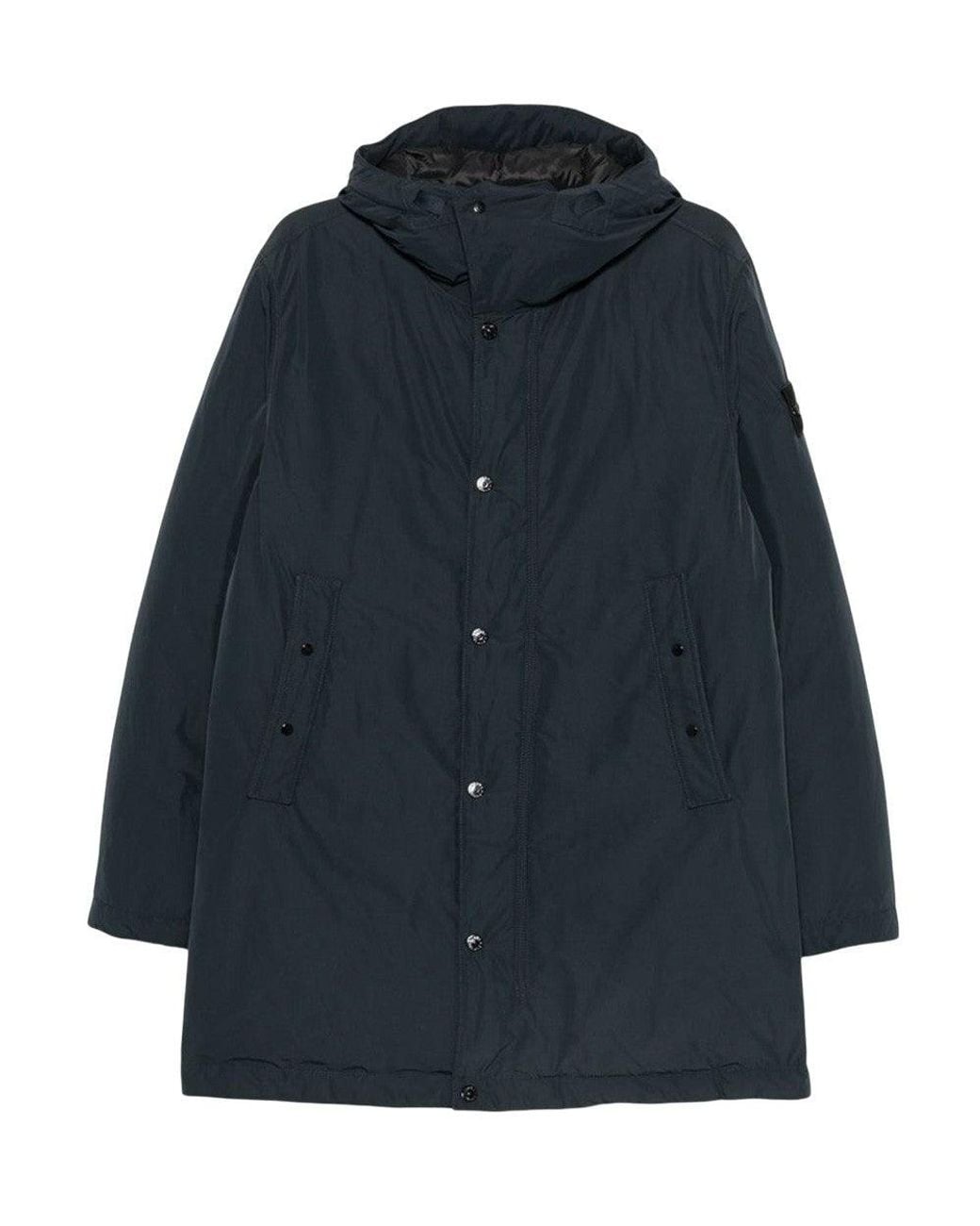 Stone Island Blue Logo Hood Jacket for men