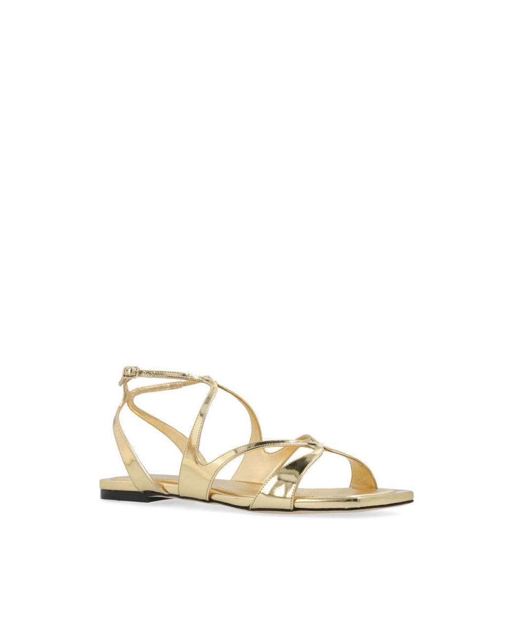 Jimmy Choo Natural Golden Ayla Qui Sandals