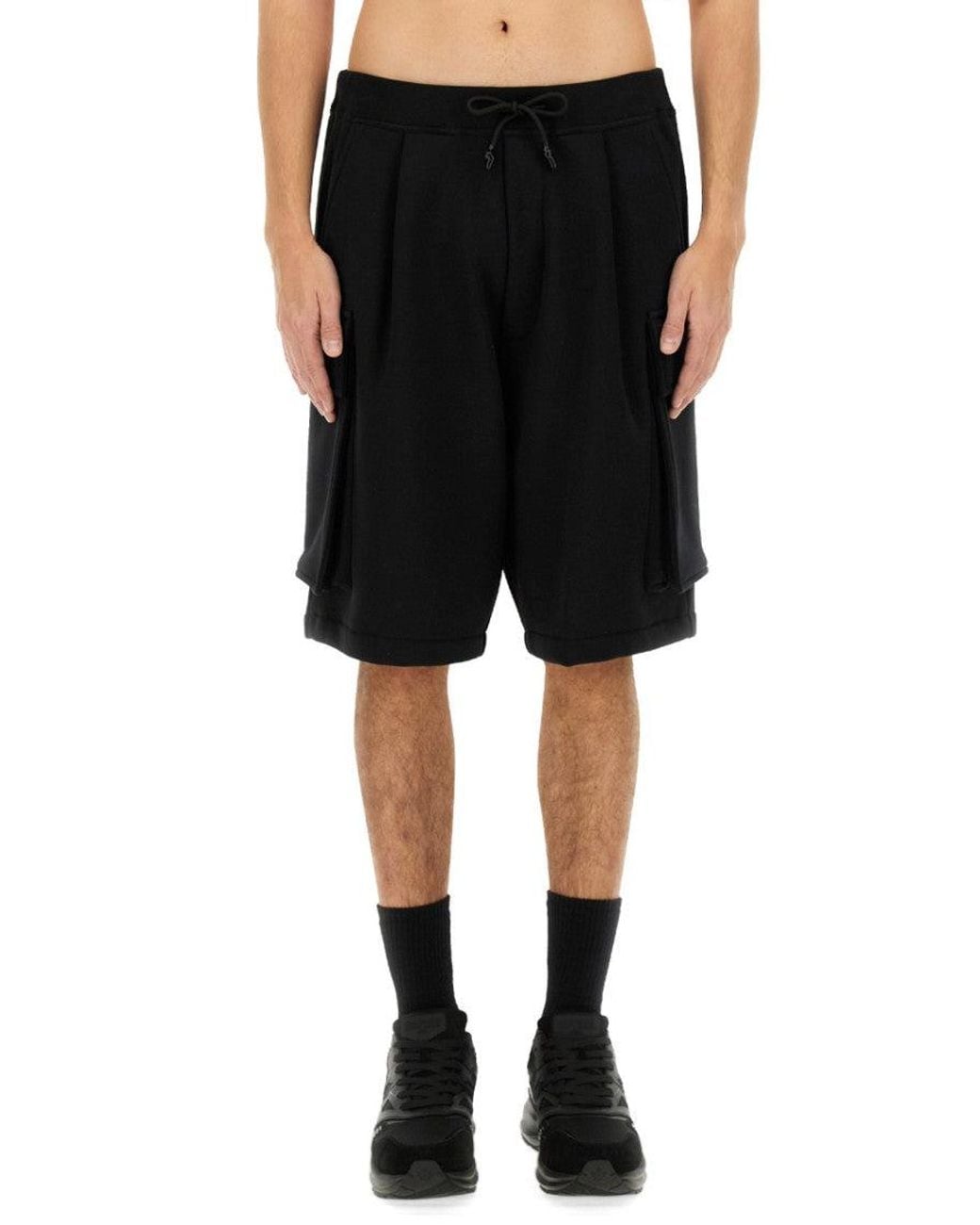 DSquared² Black Solid Shorts for men