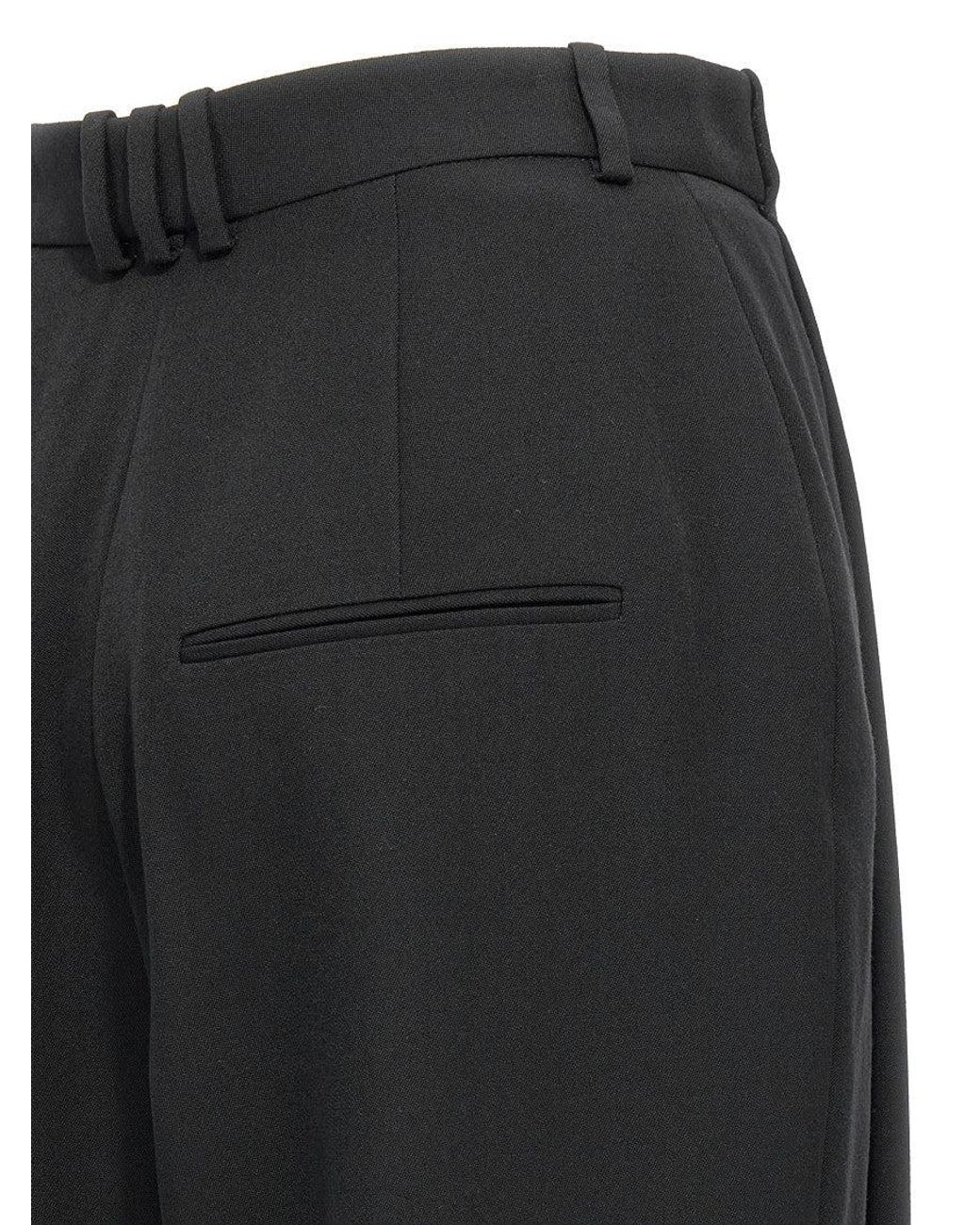 Balmain Black Grain De Poudre Wool Trousers