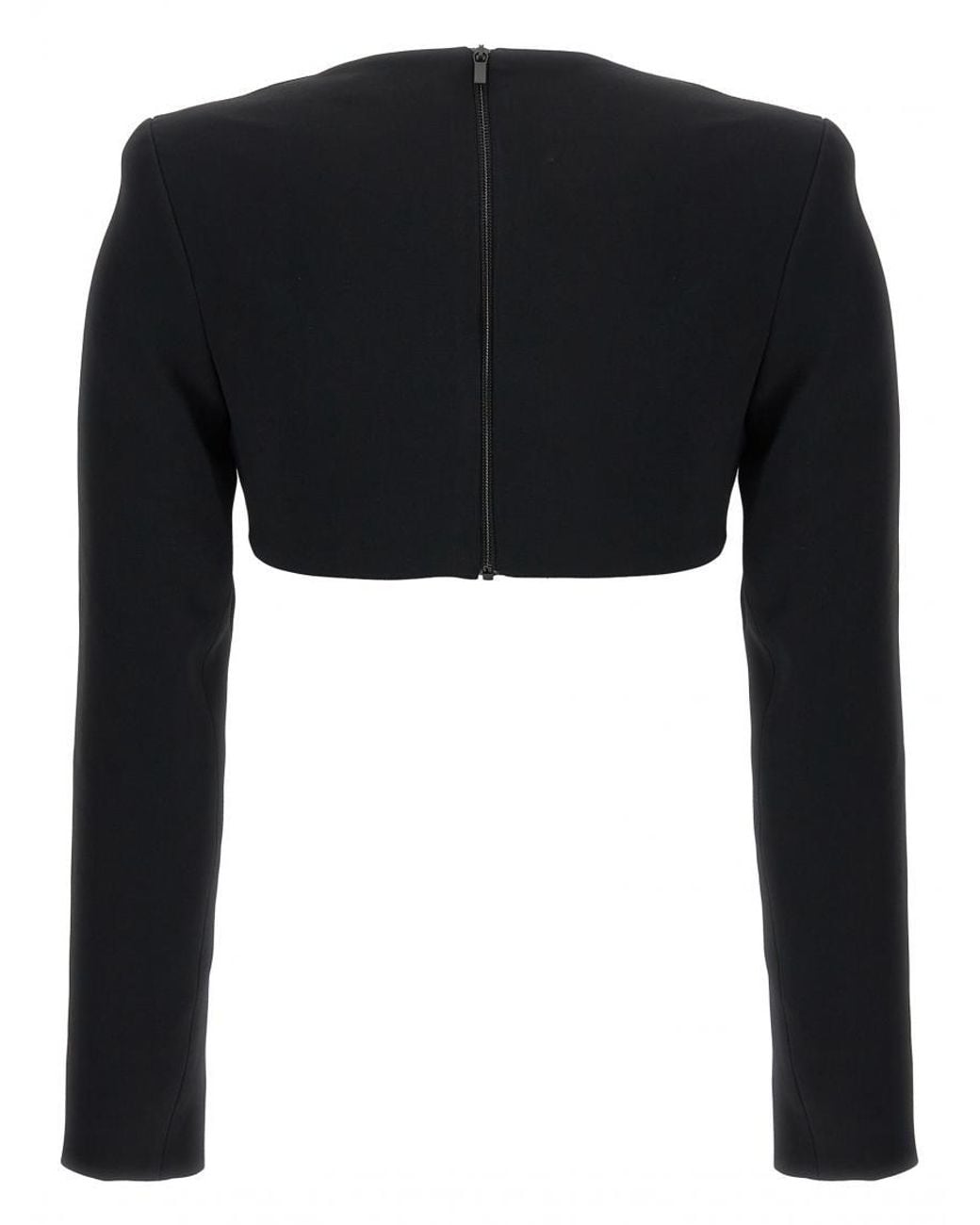 David Koma Black Top 3D Crystsal Chain And Square Neck