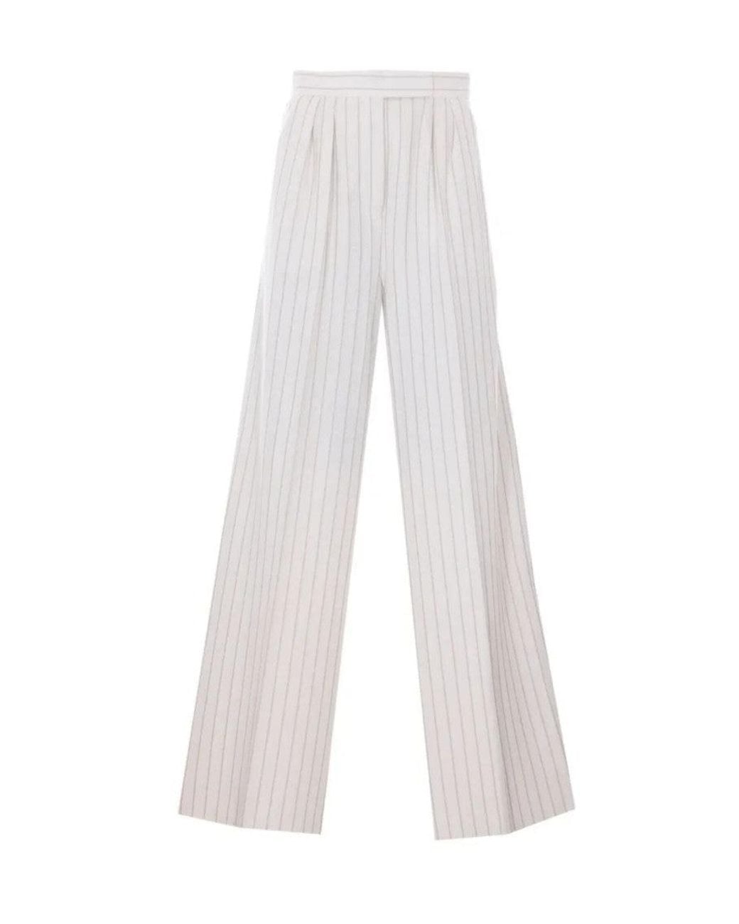 Max Mara White Relaxed Pleated Pant