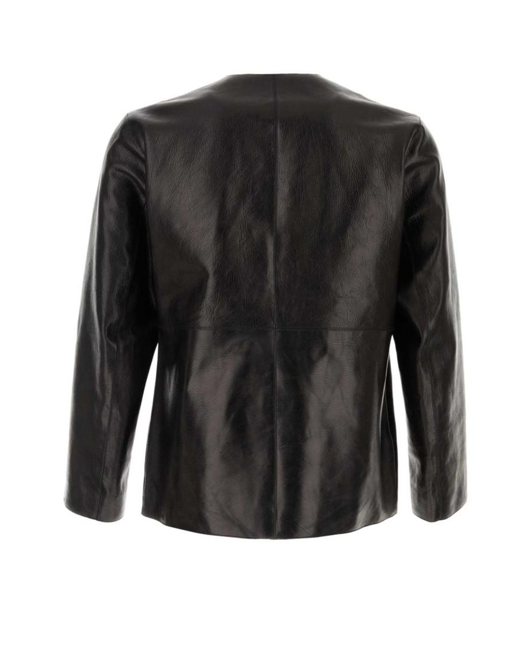 McQueen Black Classic Leather Jacket for men
