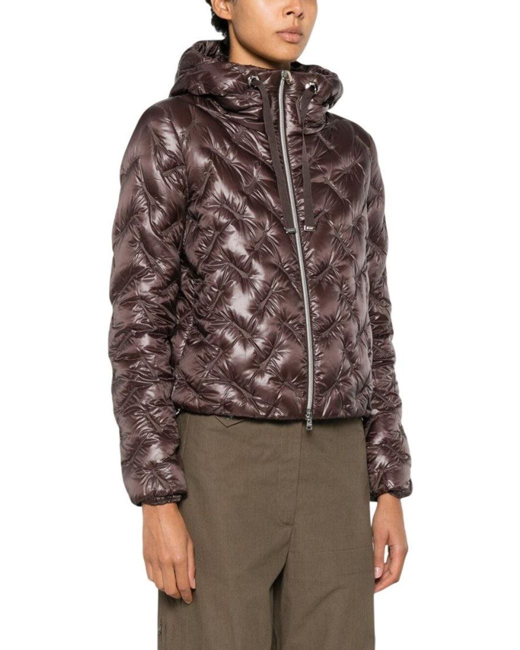 Herno Brown Quilted Hood Jacket