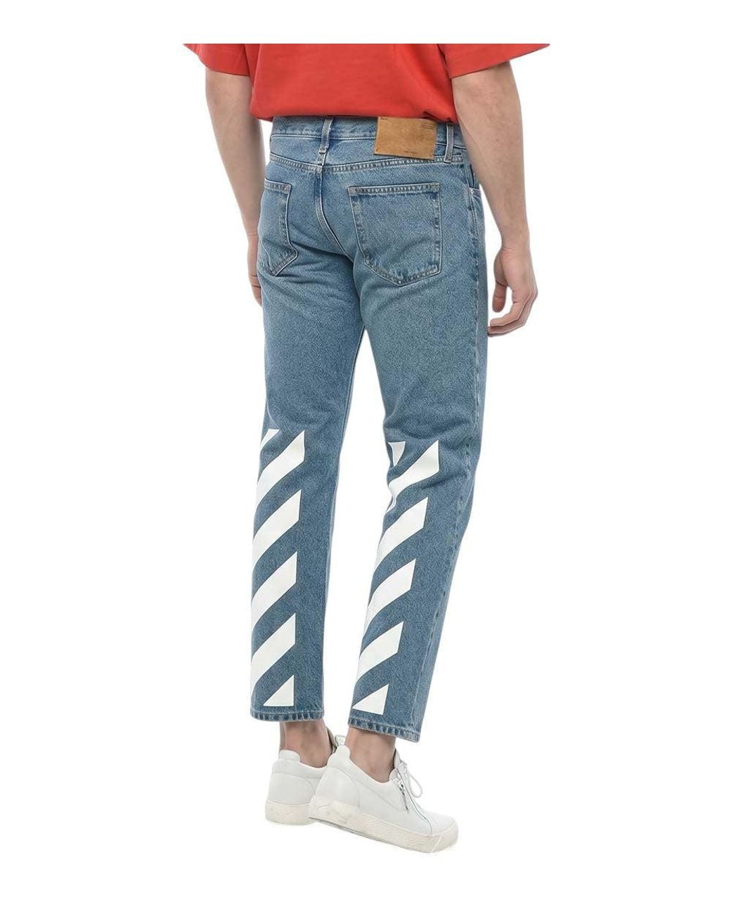 Off-White c/o Virgil Abloh Blue Mid Rise Jeans for men
