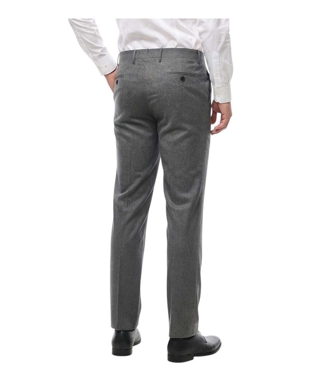 Corneliani Gray Flat Front Pants for men