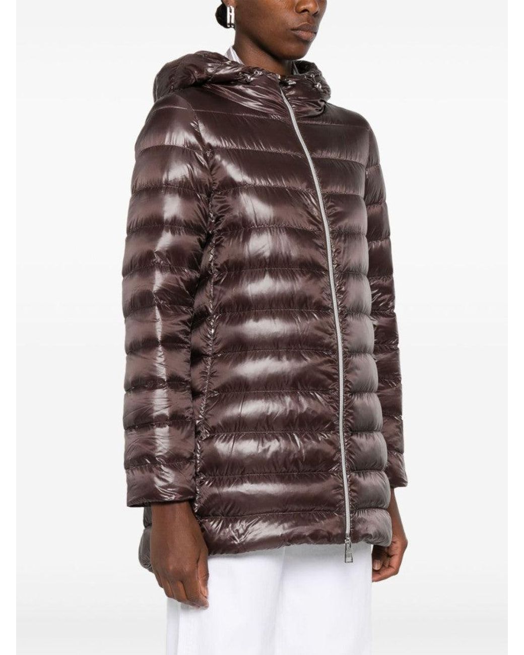 Herno Brown Chocolate Shiny Puffer Jacket