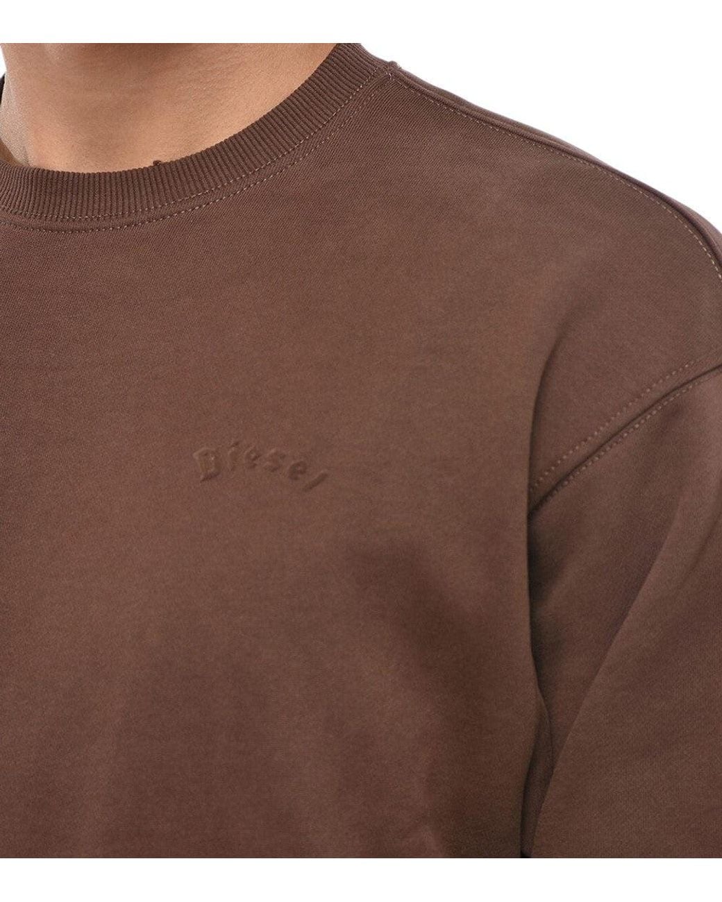 DIESEL Brown Crew Neck Sweatshirt for men