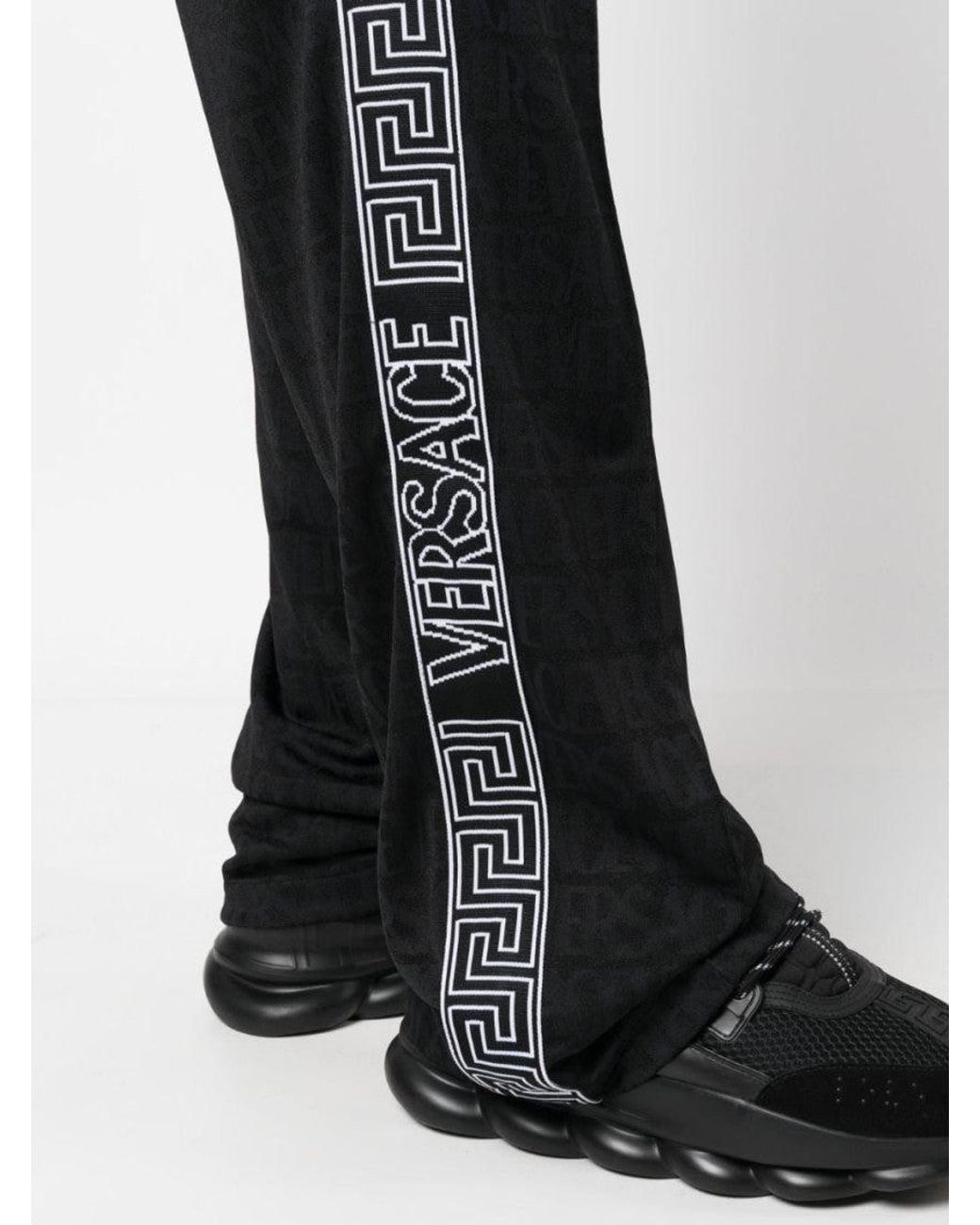 Versace Black Logo Pattern Joggers for men