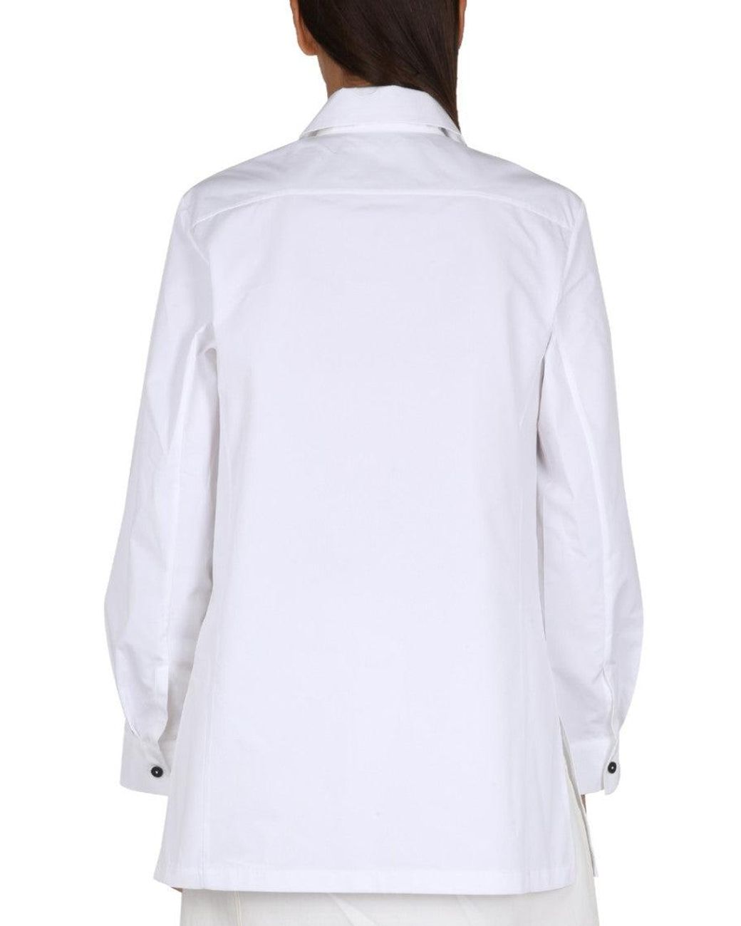Jil Sander White Poplin Shirt With Pointed Collar