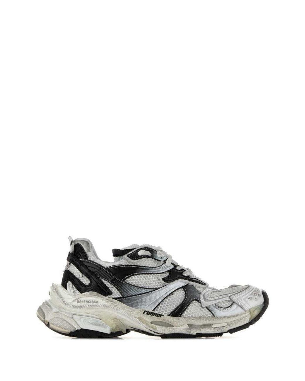 Balenciaga White Textured Sneakers for men