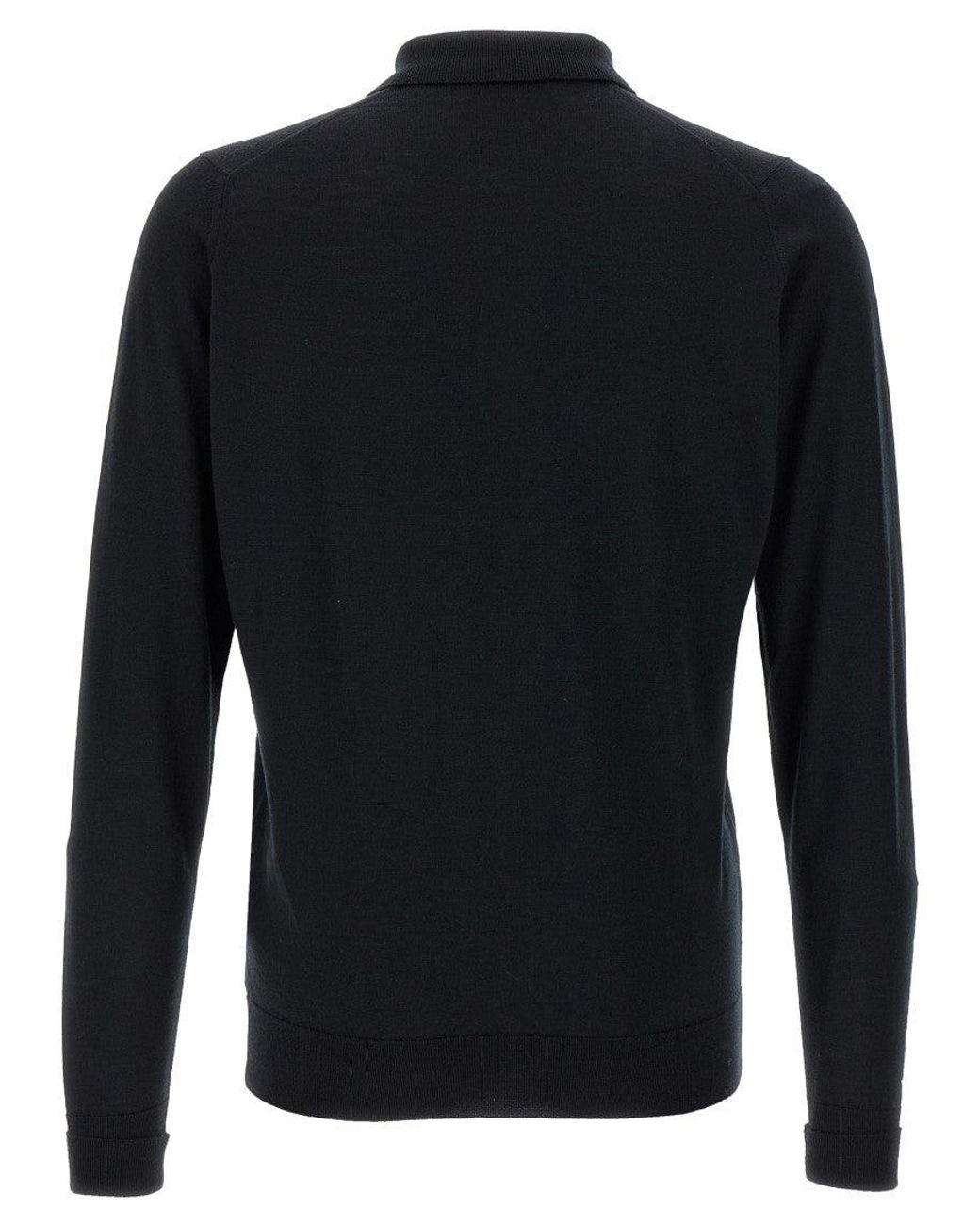 John Smedley Blue Wool Polo T-Shirts for men