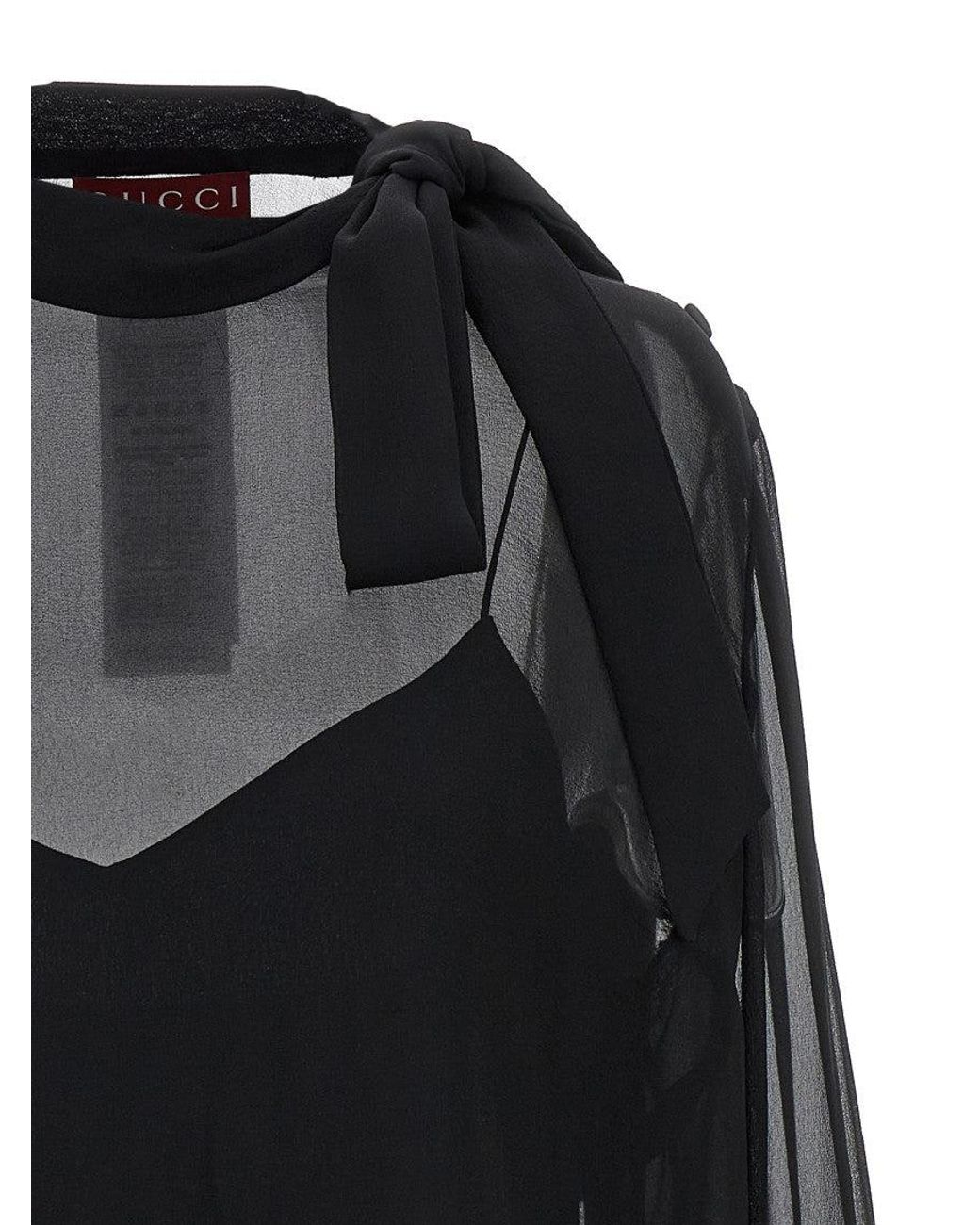 Gucci Black Georgette Blouse