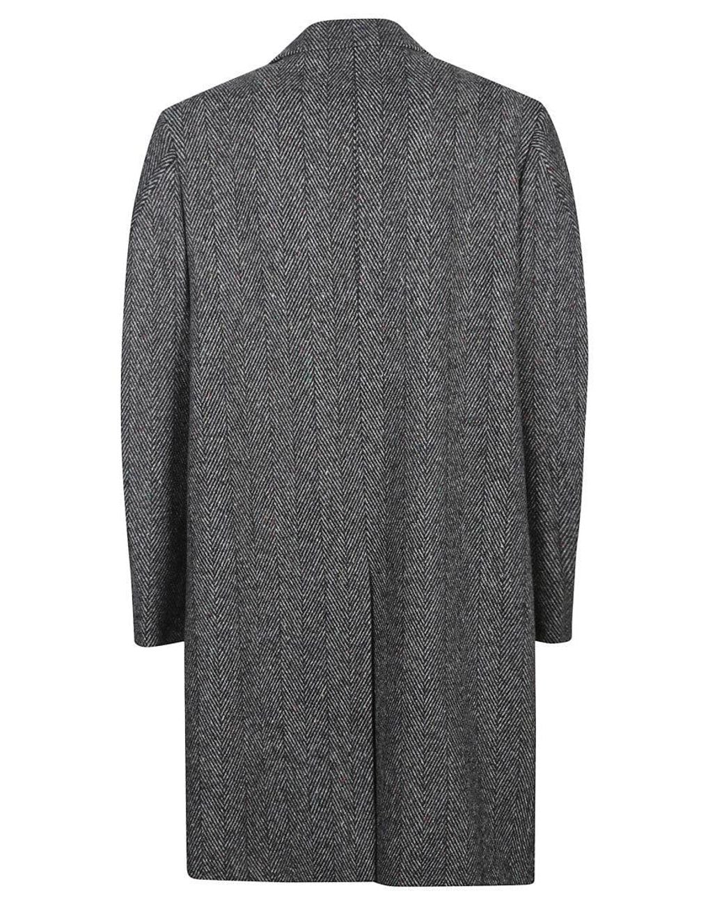 Givenchy Gray Herringbone Coat for men