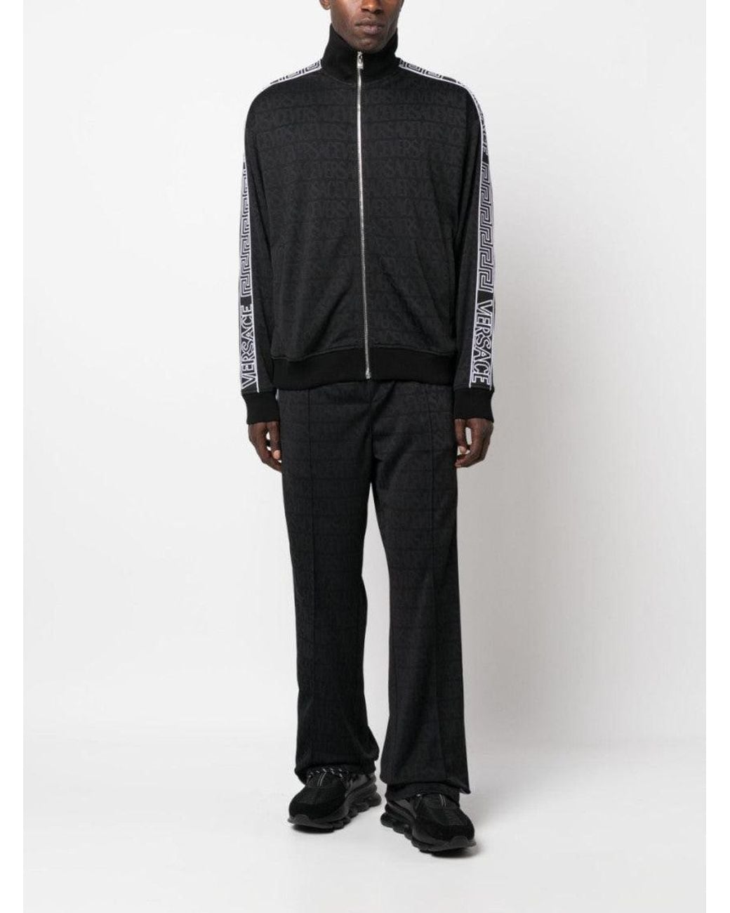 Versace Black Logo Pattern Joggers for men