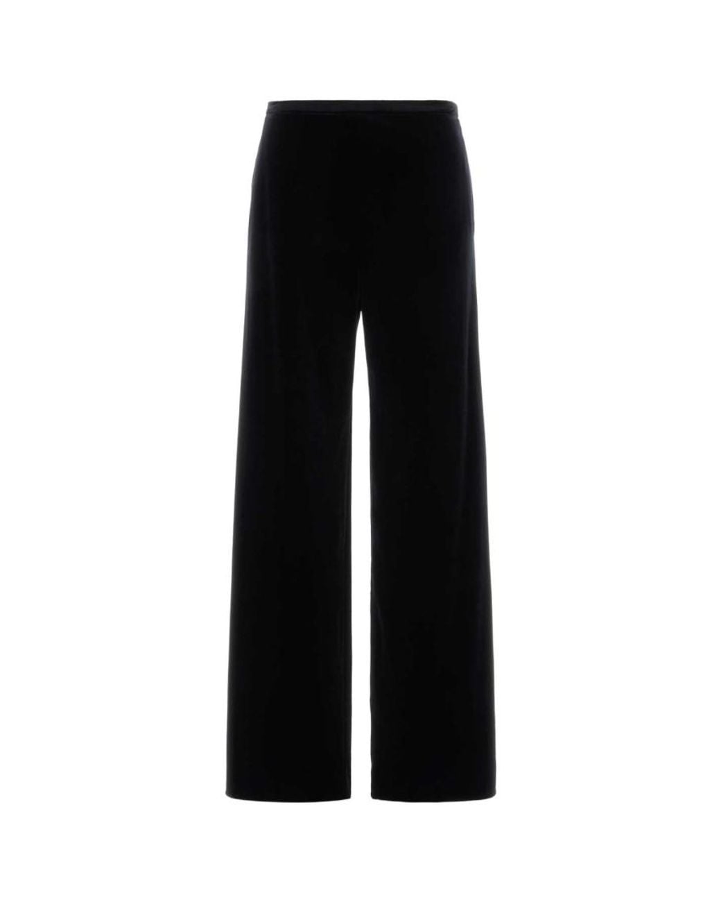 Alberta Ferretti Black Flared Flat Front Pant