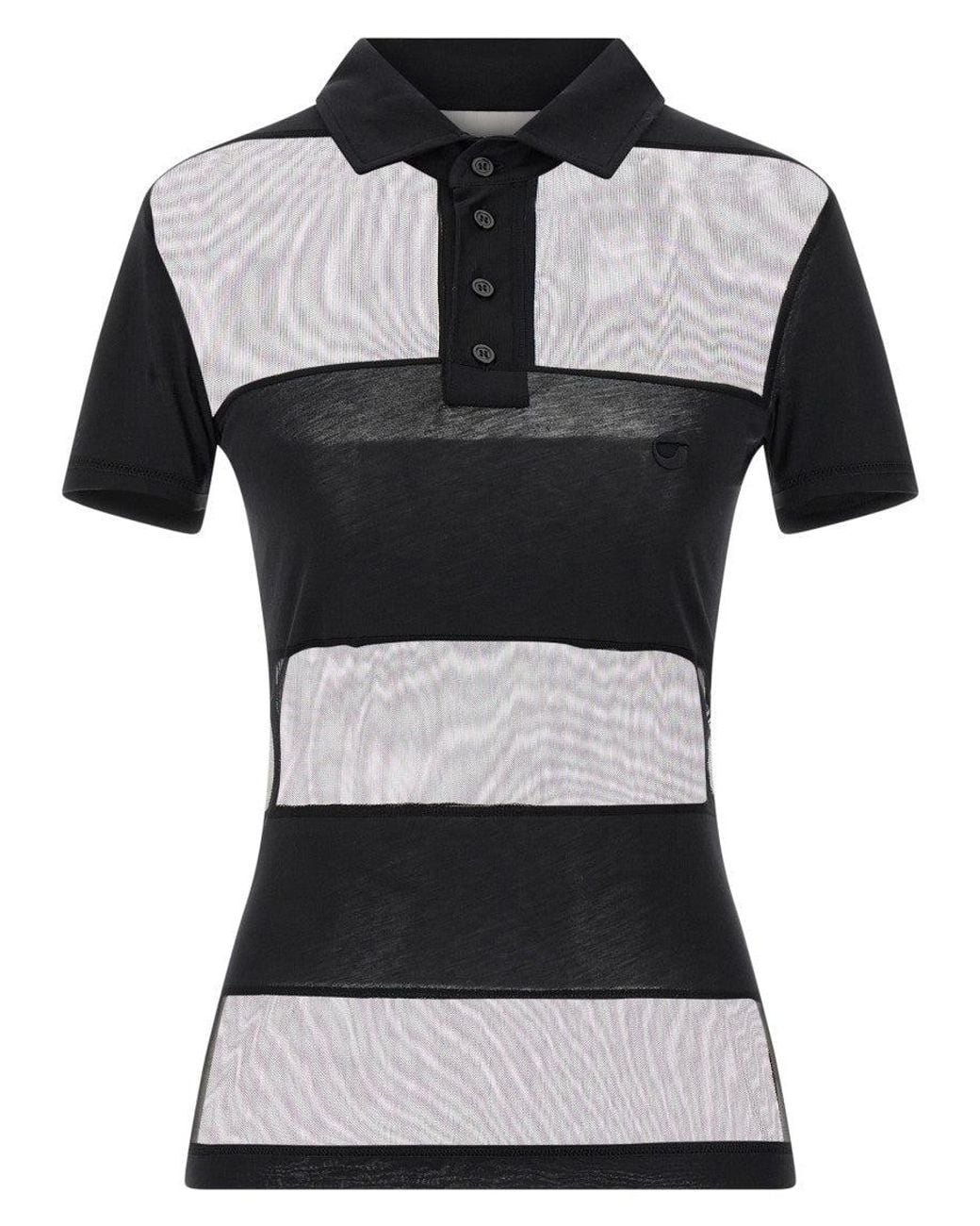 Coperni Black Sheer Striped Polo