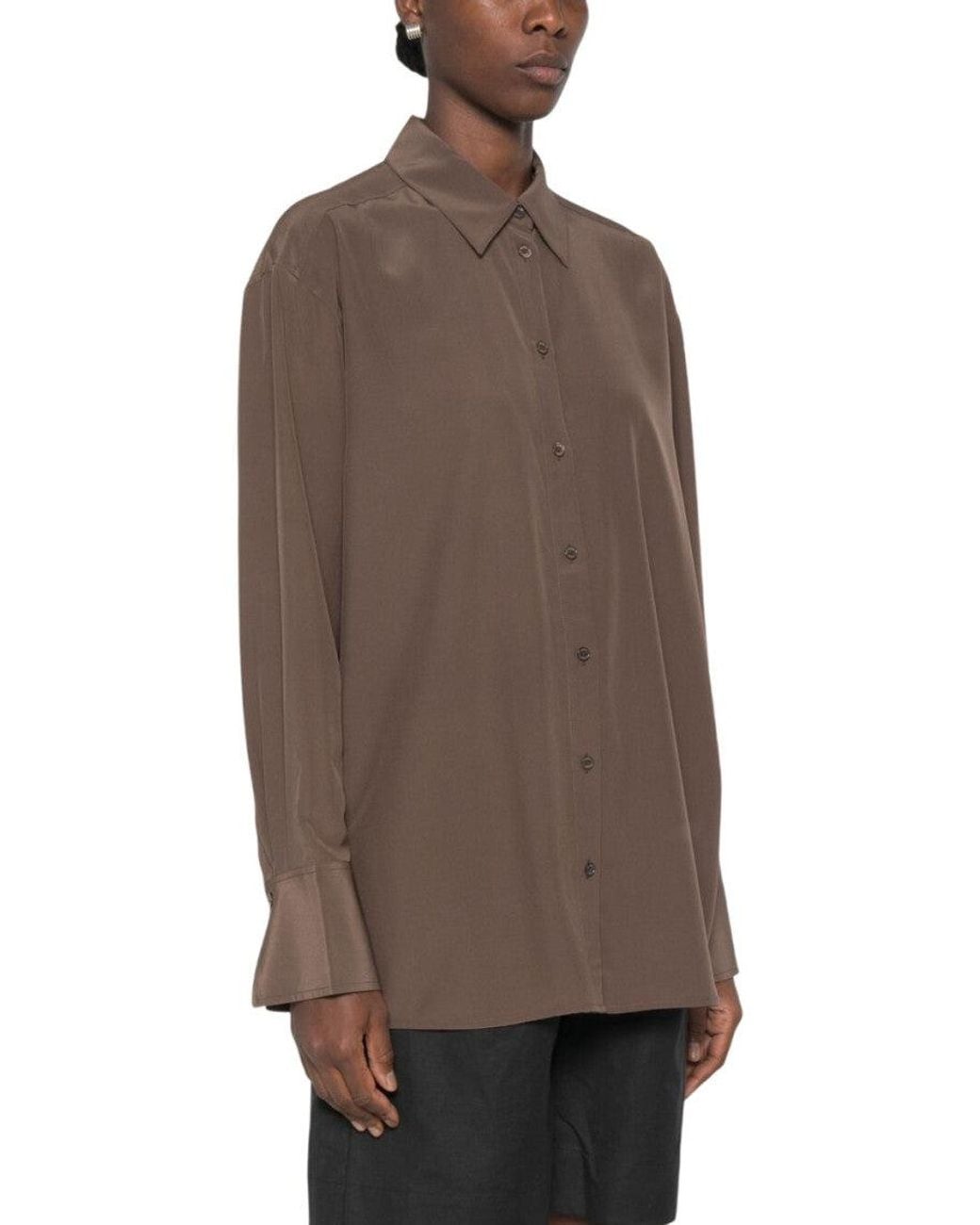 Totême  Brown Relaxed Solid Shirt