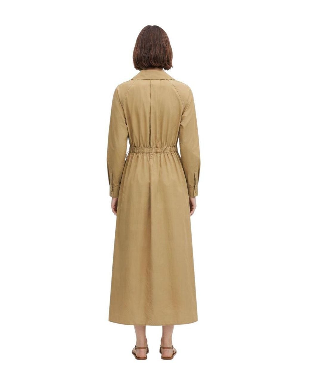Max Mara Natural Shirt Collar Midi Dress