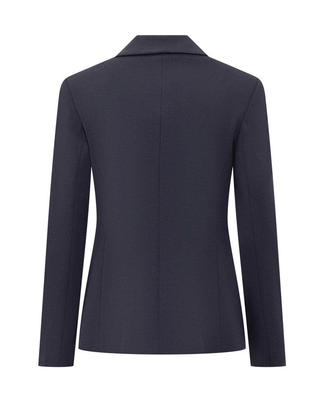 Pinko Blue Solid Notched Lapel Blazer