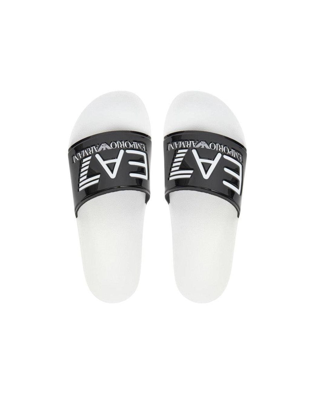 EA7 Blackwhite Round Toe Slides for men