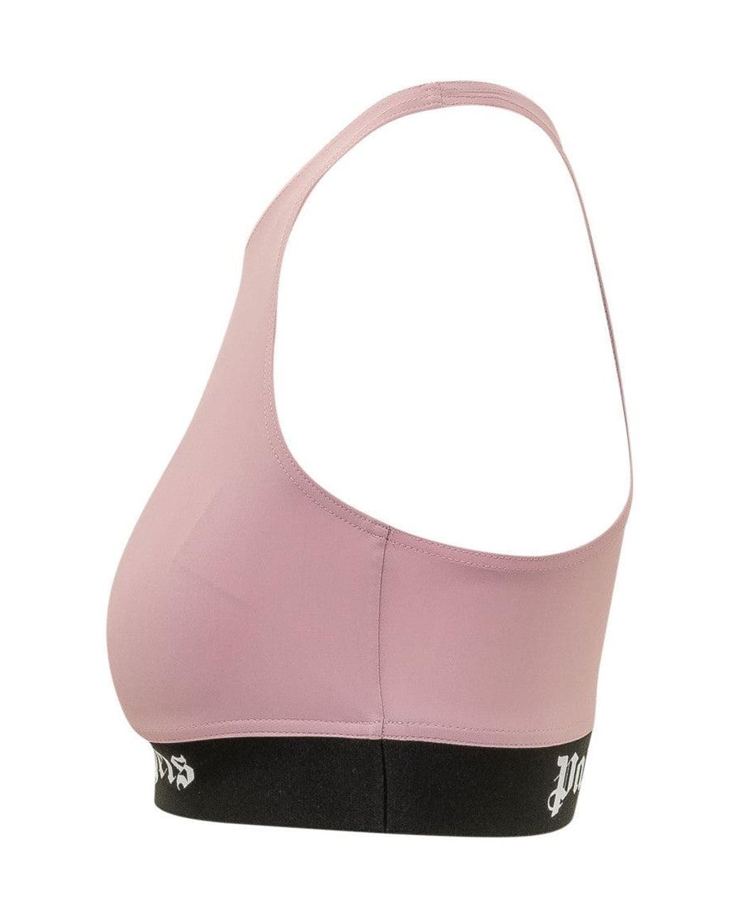 Palm Angels Pink Logo Round Neck Top