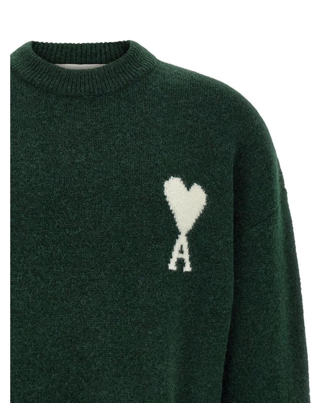 AMI Green 'Ami De Coeur' Sweater for men