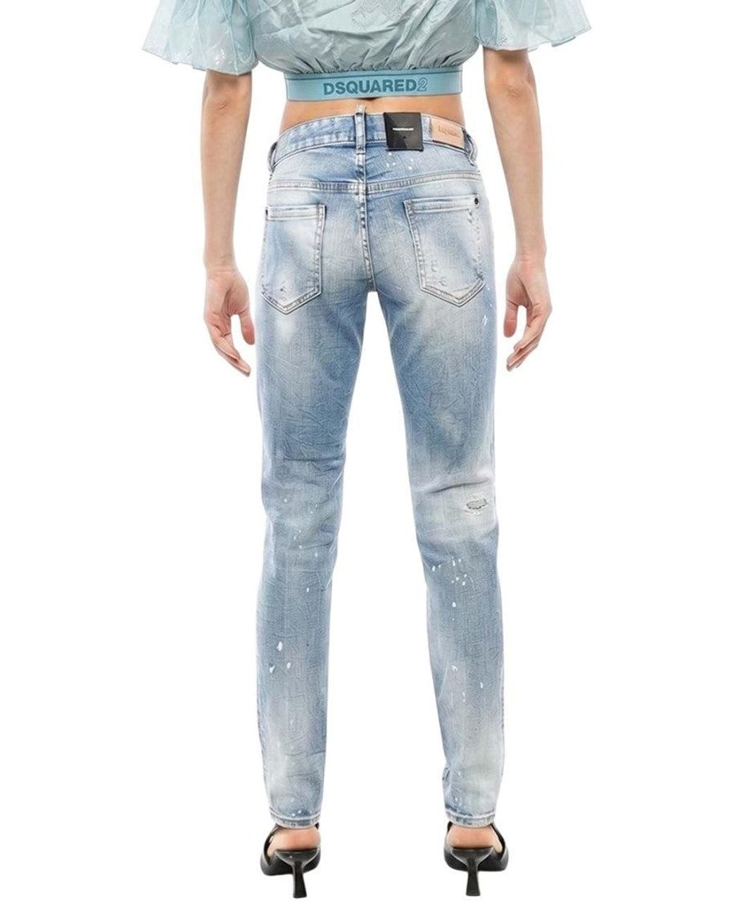 DSquared² Blue Slim Low Rise Jeans