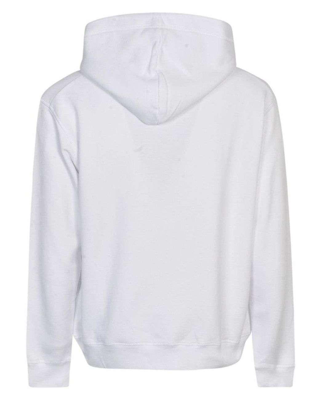 DSquared² White Icon-Print Hoodie for men